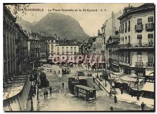 Cartes postales Tramway Grenoble la place Grenette et le St eynard