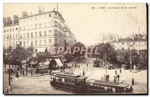 Ansichtskarte AK Tramway Lyon Le cours de la liberte