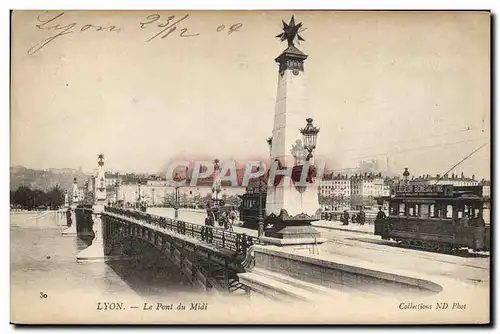 Cartes postales Tramway Lyon Le pont du Midi Liqueur Benedictine