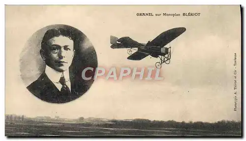 Ansichtskarte AK Avion Aviation Granel sur monoplan Bleriot