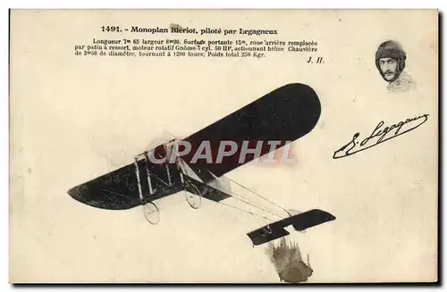 Ansichtskarte AK Avion Aviation Monoplan Bleriot pilote par Legagneux