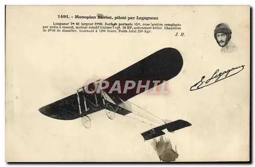 Cartes postales Avion Aviation Monoplan Bleriot pilote par Legagneux