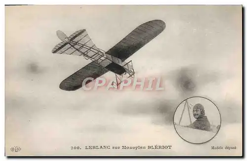 Ansichtskarte AK Avion Aviation Leblanc sur monoplan Bleriot