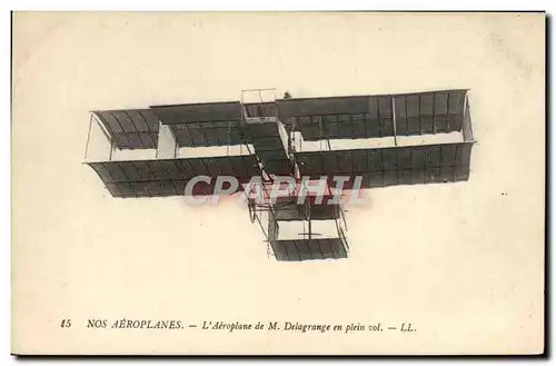 Cartes postales Avion Aviation Aeroplane de M Delagrange en plein vol