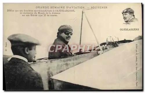Cartes postales Avion Aviation Grande semaine d&#39aviation Bleriot Olieslaegers