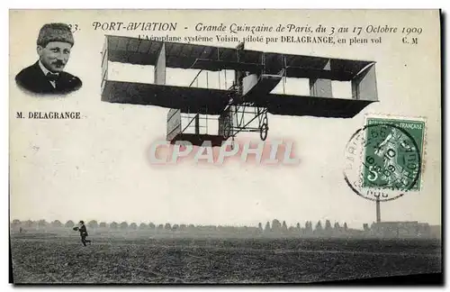 Cartes postales Avion Aviation Port Aviation Grande Quinzaine de Paris 3 au 17 octobre 1909 Aeroplane systeme Vo