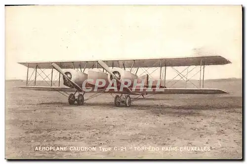 Ansichtskarte AK Avion Aviation Aeroplane Caudron Type C 21 Torpedo Paris Bruxelles