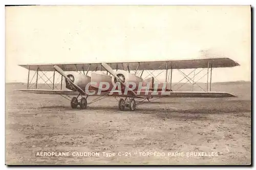 Cartes postales Avion Aviation Aeroplane Caudron Type C 21 Torpedo Paris Bruxelles
