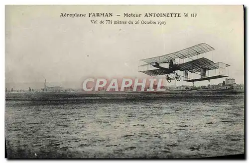 Ansichtskarte AK Avion Aviation Aeroplane Farman Moteur Antoinette Vol de 771 metres