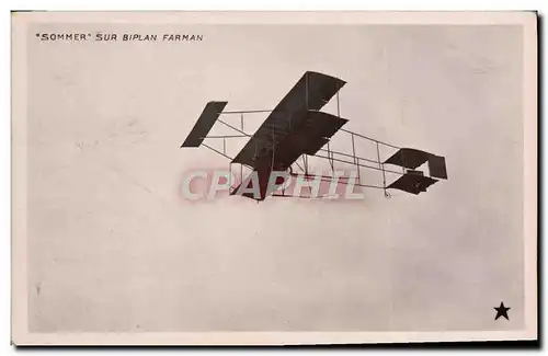 Cartes postales Avion Aviation Sommer sur biplan Farman