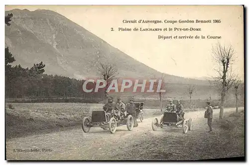 Ansichtskarte AK Automobile Coupe Gordon Bennett 1905 Plaine de Laschamps et le Puy de Dome Depart et arrivee de