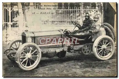 Cartes postales Automobile Circuit de la Seine Inferieure Baras sur voiture Brasier