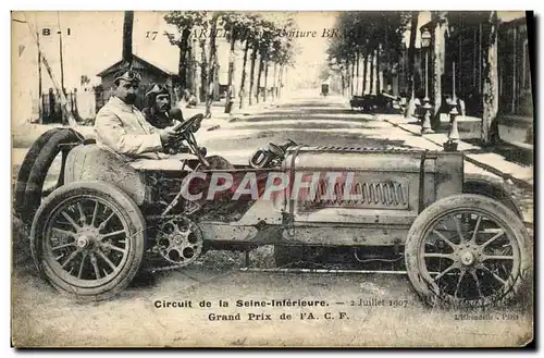 Cartes postales Automobile Circuit de la Seine Inferieure 2 juillet 1907 Grand prix de l&#39ACF