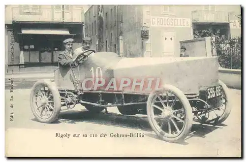 Cartes postales Automobile Rigoly sur sa 110 ch Gobron Brillie