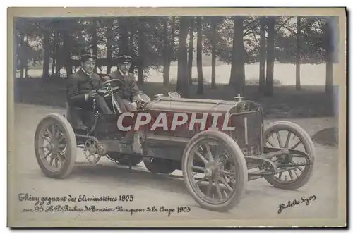 Cartes postales Automobile Thery gagnant des eliminatoires 1905 Richard Brasier