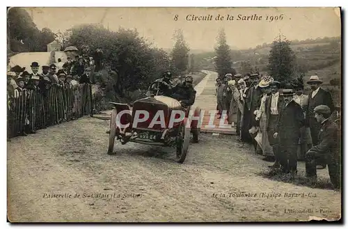 Cartes postales Automobile Circuit de la Sarthe 1906 Passerelle de St Calais