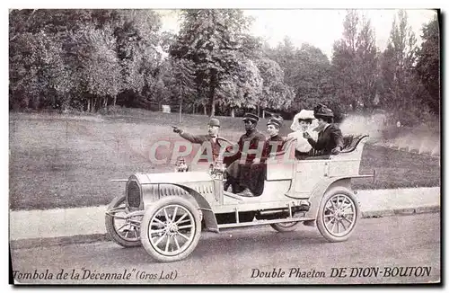 Cartes postales Automobile Tombola de la decennale Double Phaeton de Dion Bouton