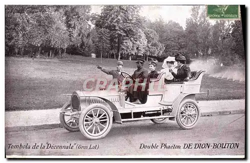 Cartes postales Automobile Tombola de la decennale Double Phaeton de Dion Bouton