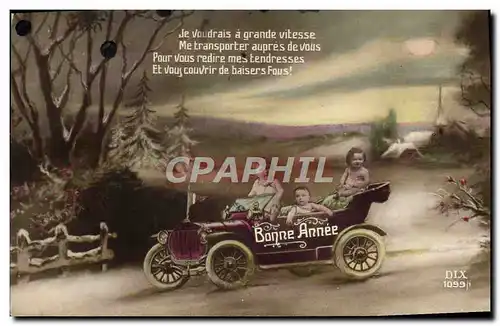 Cartes postales Fantaisie Enfants Bebes Automobile