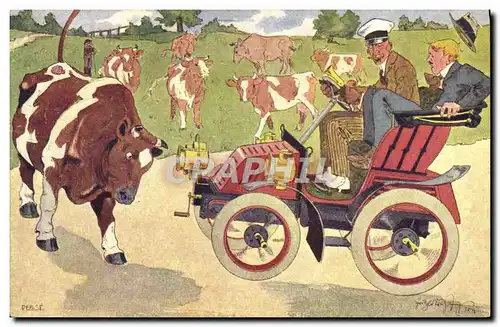 Cartes postales Automobile Boeuf Vache