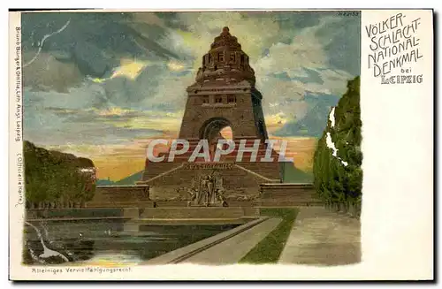 Cartes postales Illustrateur Leipzig National Denkmal
