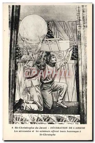 Cartes postales Avion Aviation St Christophe de Javel Decoration de l&#39abside Les aeronautes et les aviateurs