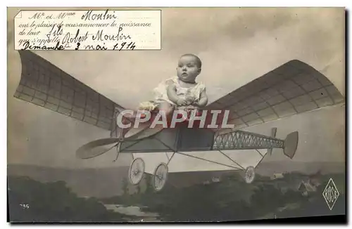 Ansichtskarte AK Avion Aviation Enfant Robert Moulin