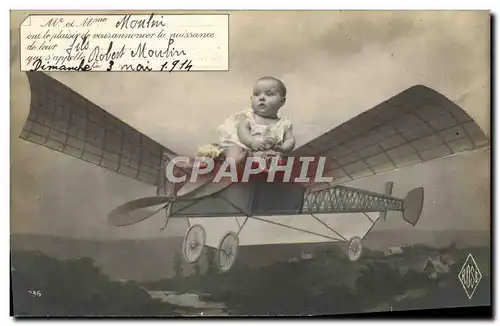 Cartes postales Avion Aviation Enfant Robert Moulin