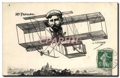 Ansichtskarte AK Avion Aviation Farman de Labiringue