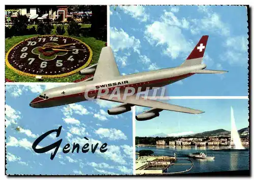 Cartes postales Avion Aviation Swissair Geneve