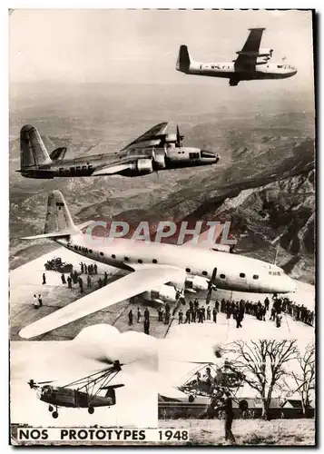Cartes postales Avion Aviation Nos prototypes 1948 Helicoptere Georges Hereil Voeux 1949