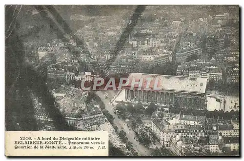Cartes postales Dirigeable Zeppelin a bord du dirigeale militaire Eclaireur Conte Panorama vers le quartier de l