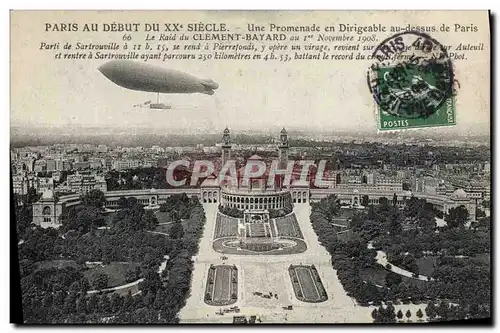 Cartes postales Dirigeable Zeppelin Paris au debut du 20eme Une promenade en dirigeable Raid du Clement Bayard