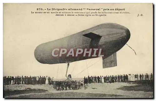 Cartes postales Dirigeable allemand Parseval pris au depart Zeppelin