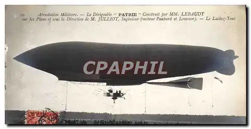 Cartes postales Dirigeable Zeppelin Aerostation militaire Dirigeable patrie Lebaudy