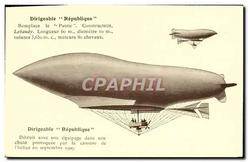 Cartes postales Dirigeable Zeppelin Republique