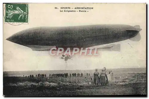 Cartes postales Dirigeable Zeppelin Aerostation Patrie