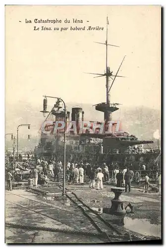 Cartes postales Bateau Guerre la catastrophe du Iena vu par babord Arriere