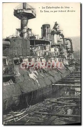 Cartes postales Bateau Guerre Catastrophe du Iena vu par tribord arriere