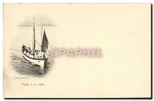 Cartes postales Bateau Guerre Canot a la voile Barque