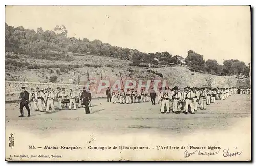 Cartes postales Bateau Guerre Marine Francaise Compagnie de debarquement L&#39artillerie de l&#39escadre legere