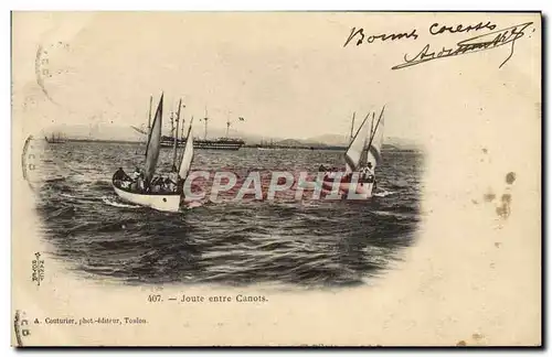 Cartes postales Bateau Guerre Joute entre canots