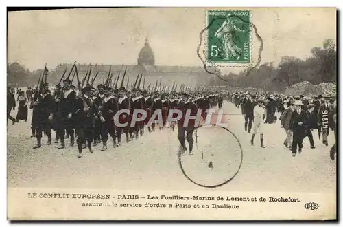 Cartes postales Bateau Guerre Les fusilliers marins de Lorient et de Rochefort assurant le service d&#39ordre a