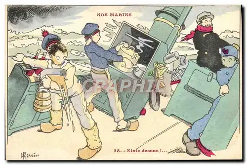 Cartes postales Marins Illustrateur Gervese Bateau Guerre Etale dessus