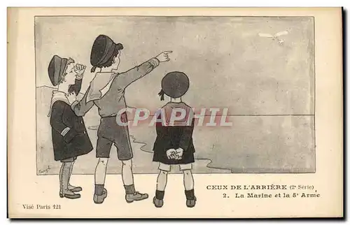 Cartes postales Marins Ceux de l'arriere La marine et la 5eme arme Enfants