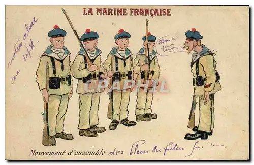 Ansichtskarte AK Marins La Marine francaise Mouvement d&#39ensemble