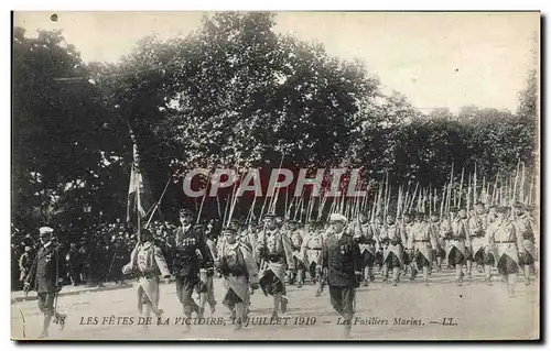 Cartes postales Les fetes de la victoire 14 juillet 1919 Les fusilliers Marins Militaria
