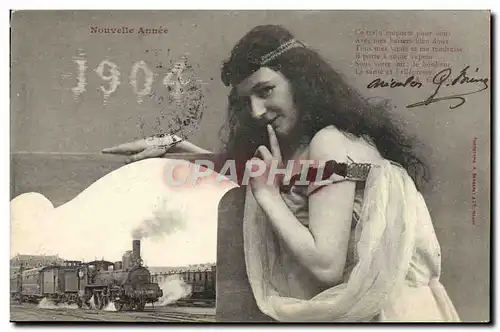 Cartes postales Fantaisie Femme Train