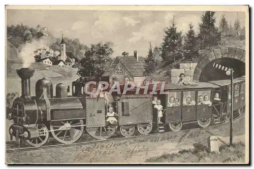 Cartes postales Fantaisie Enfants Train