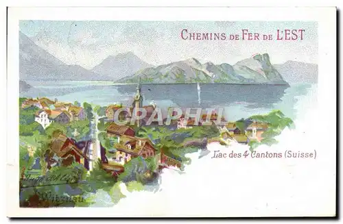 Cartes postales Train Chemins de fer de l&#39Est Lac des 4 cantons Suisse